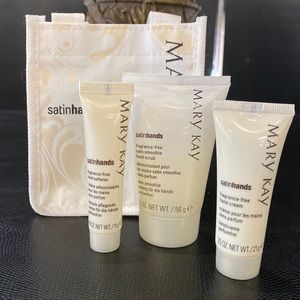 Mary Kay Fragrance-Free Satin Hands Pampering Set Deluxe MINI Bag Travel Size